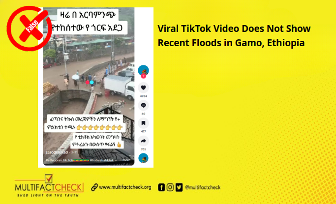 Thumbnail image for a fact-checked article about flooding in Gamo Zone of Ethiopia