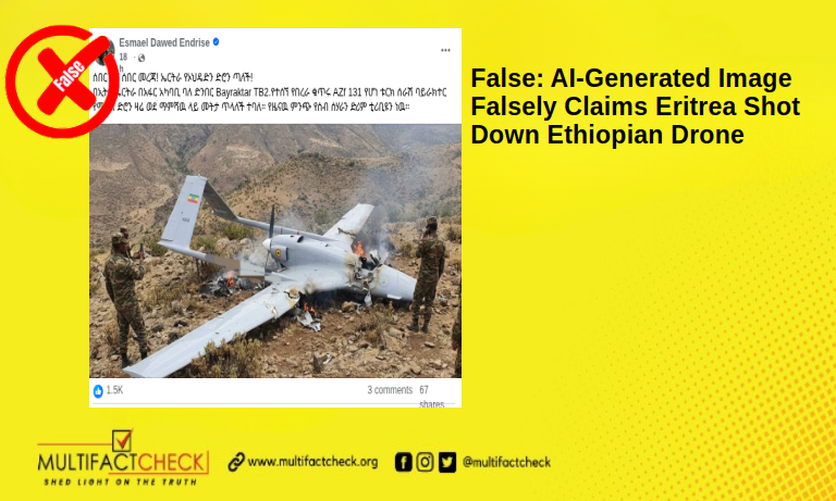 Thumbnail Image for a fact-checked article about Ethiopian Drone crash