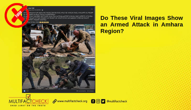 Thumbnail image of a fact-checked article about an armed attack in Amhara Region