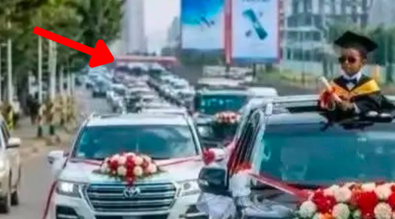 ከኋላ የሚታዩት ተሽከርካሪዎቹ ቅርጽ መደበኛ አለመሆኑን የሚያሳይ