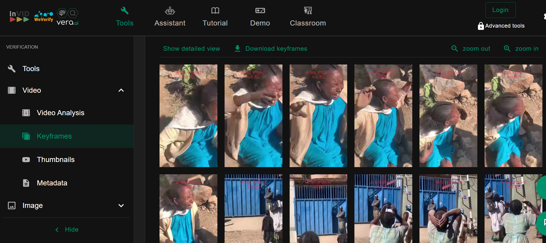 Screenshot taken from Invid keyframe result